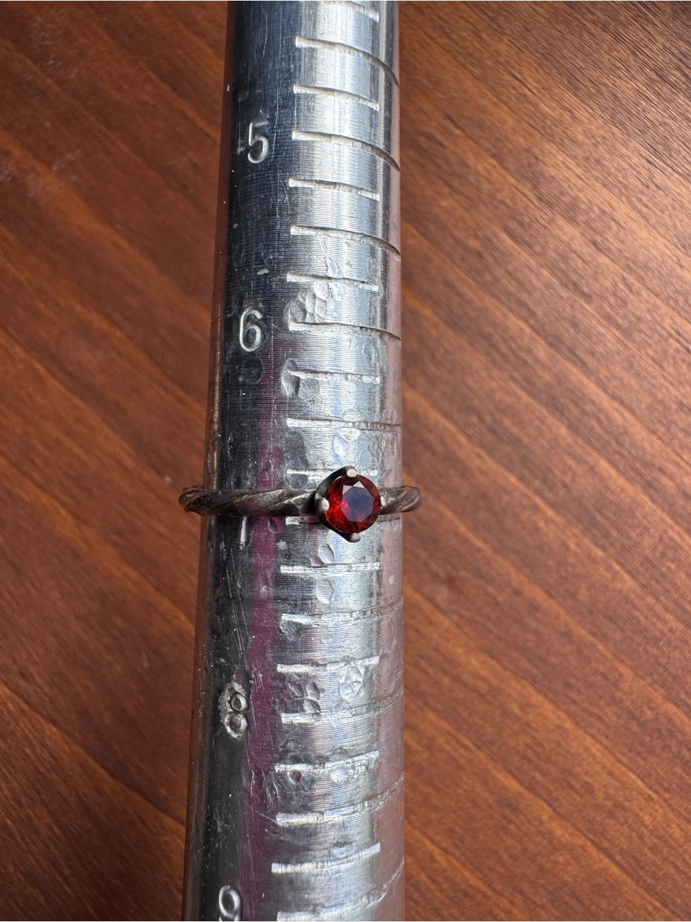 Fire Citrine Sterling Silver Wrought Ring Size 6.5 Artisan Oxidized